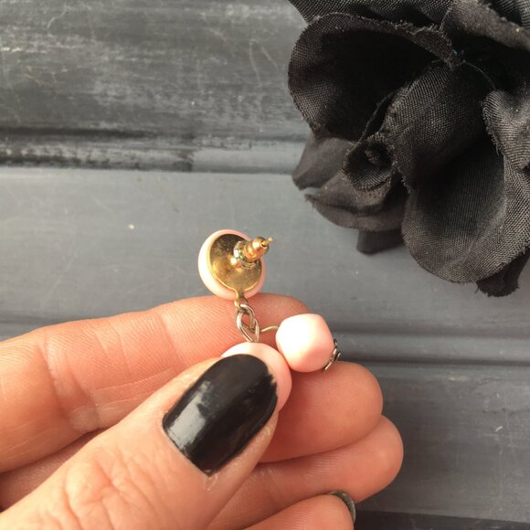 Vintage Pink Dangly Earrings - Picture 4 of 8